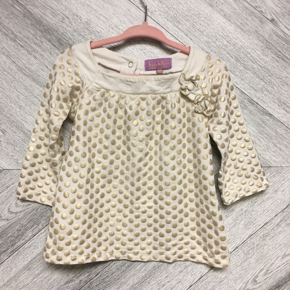 Nicole Miller NY | Baby Girl Gold Polka Dot Tunic